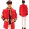 Men's Suits British Red Clothes Men Designs Masculino Homme Terno Stage Costumes For Singers Jacket Blazer Dance Star Style Punk