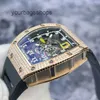 Mens Luxury Mechaical Richardmill Wrist Watches Wristwatches Rm030 Original Diamond 18k Rose Gold Material Hollow Out Design Calendar MXDP