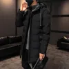 Мужские пуховые парки, зимнее пальто, мужские теплые пальто, повседневная хлопковая куртка с капюшоном средней длины, одежда, черные куртки Jaqueta Inverno Masculina Zm 231017