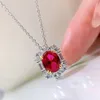 Chains 2 Ruby Female Pigeon Blood Red 925 Sterling Silver High Carbon Diamond Pendant In European And American Ins Style