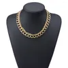 Gargantilha moda dourada dupla camada de metal corrente colar feminino vintage punk colares jóias