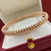 Link Chain Verkoop Europese Dames Luxe Sieraden Klinknagel Rose Gouden Armband Mode Party251D