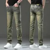 Jeans pour hommes Hommes Denim Pantalon Slim Fit Rétro Stretch 2023 Hiver Automne Pantalon pour homme Streetwear Moto Biker de haute qualité