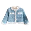 Daunenmantel Mädchen Jacke Mode Mäntel Herbst Frühling Kinder Kleidung Kinder Outwear Jeans Langarm-shirt Kleinkind Mädchen Kleidung 2 7Y 231017