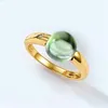 ALLNOEL Solid 925 Sterling Silver Candy Rings Gift for Christmas Synthetic Amethyst Citrine Green Amethyst Blue Crystal339u