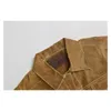 Men's Jackets American Tooling Vintage Lapel Canvas Oil Wax Jacket May Khaki Tough Man Waterproof Hunting Coat Male Autumn