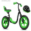 Bikes Ride-Ons loopfietshelm en padset voor kinderen zwart/groen Q231018