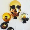 Other Event Party Supplies Metal Gold And Black Balloon Garland Kit Skull Halloween Adult Birthday Party Decoration Balloons Kids Festival Party Toys Balls 231017