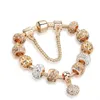 Bracelet d'amour de style familial Pan, diamant brillant, or rose, bracelet décoratif pour femme, cadeau pour petite amie, L231017