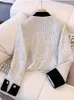 Vestes pour femmes Mode Petit manteau court à carreaux parfumés pour femmes Automne Style français Celebrity High Grade Sequin Tweed Top