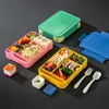 Scatole di bento box per bambini bambini studente sigillati in compartimenti insalata di frutta scatole funzionano a microonde per riscaldamento bento scatole cucina utensili da cucina 231013