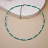 Choker Bohemian Dopamine Colored Crystal Pärled Halsband Handgjorda pärlklubbkedja Fashion Simple Women's Jewelry Accessory