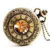 Relógios de bolso luxuosos, relógio mecânico dourado para homens e mulheres, mostrador transparente, caixa de ouro, clipe de corrente, pingente, coleção de presentes