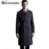 Men's Wool Blends men Cashmere Coat Winter Casual Men Wool Trench Double Botton Jackets Warm Pockets Overwear Camel Dark Gray Black S-6XLL231017