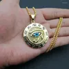 Pendentif Colliers L'oeil d'Horus Titanium Acier Antique Egypte Eagle Bijoux en acier inoxydable Collier cadeau en gros