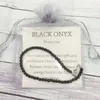 MG0138 Ganzes schwarzes Onyx-Fußkettchen Handgefertigte Naturstein-Mala-Perlen-Fußkettchen 4 mm Mini-Edelsteinschmuck247A