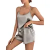 Vêtements de nuit pour femmes, Lingerie Sexy, pyjama en Satin, ensemble short et haut, sous-vêtements de nuit, costume de maison