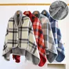 Blankets SEIKANO Thick Plaid Blanket Warm Winter Wearable Adults Office Travel Soft Fleece Throw With Button Home Shawl 231017