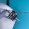 2020 Emerald Cut 3ct Lab Diamond Ring 925 STERLING Gümüş Mücevher Nişan Düğün Bandı Kadınlar için Gelin Partisi Aksesuar178K