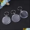 Key Rings Key Rings 100Pcs Po Keychain Circar Transparent Blank Acrylic Insert Picture Frame Keyring Holder Diy Spli Keychainshop Dh0U Dhefo