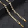 Chains Vintage High Quality 6mm Gold Filled Hammered Cut Curb Cuban Mix Silver Color Chain Necklace For Men Jewelry Gift GN4941275R