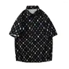 Männer Casual Hemden 2023 Sommer Farbe Zerrissenes Kariertes Hemd Große Größe Halbe Hülse Design Drehen Unten Kragen Harajuku