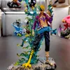 Fingle Toys 34 cm anime One Piece Phoenix Marco Figure Marco Figurine GK Statue Pvc Figurka Figurka Zbiór Model zabawek dla dzieci Prezenty