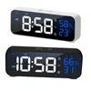 Relógios de mesa de mesa Música Despertador Temperatura Umidade Controle de Voz / Alaways On Table Clock Dual Alarm Wall Recarregável Digital LED Clocks 231017