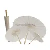 Parasol 60pcs ślub ślubny parasole biały papier Piękno przedmioty chińskie mini rzemieślnicze parasol średnica 60 cm SN1771707007 Drop dostarczenie dh3ty