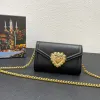 borsa a tracolla farfalla placcata oro borsa da donna di alta qualità con catena policroma di design borsa a tracolla singola mini borsa classica in pelle con patta e decorazione di perle