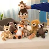 Pluche poppen 25 cm gevuld, levensechte leeuw, tijger, olifant, aap, luipaard, giraf, wasbeerpop, simulatie, bosdieren, speelgoed voor kinderen, cadeau 231017