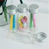 30x80mm 40ml Glass Bottle Aluminium Screw Cap Empty Clear Gift Flavour Food Tea Liquorice Candy Saffron Bottles Jars 24pcshigh qualtity Ooeh