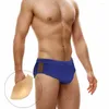 Herren-Badebekleidung, sexy niedrige Taille, Netz-Schwimmhose, Herren, solide, schnell trocknend, Badeanzug, Sommer, Nylontasche, Pad, Push-Up, Sport, Strand, Surfen