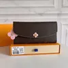 Designer-Geldbörse Emilies, Kartenhalter, Damen-Modetasche, Blumen-Flip-Luxus-Handtasche, hochwertige Monogramme, rosa Leder-Geldbörse MM 64202, Größe: 19 x 10 cm, mit Box