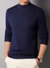 Heren Truien Pullovers Mock Hals Kasjmier Trui Winterkleding Dun Hemd Kleding Effen Lange Mouw Gebreid Voor Mannen 231016