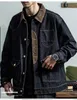Giacche da uomo Abbigliamento Giacca di jeans Risvolto Resistente Velluto a coste vintage Cuciture monopetto Manica lunga Cappotto largo 231016