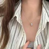 Correntes na moda moda prata cor irregular quadrados geométricos cadeia pingente colar para mulheres menina jóias dropship atacado