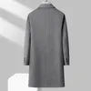 Mélanges de laine pour hommes Style anglais hommes mélange de cachemire pardessus gris chameau noir col nothcé conception manteau de base en laine de mouton tenues élégantes 231017