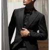 メンズスーツブレザーメンズ2ピースのハンサムブラックウェディングスーツ最新のデザインGroom Tuxedo Slim Fit Custom Made Prom Blazer Men 231017