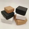 Geschenkverpakking 100 stuks wit/zwart/kraftpapier geschenkdoos Kraftpapier doos voor geschenken verjaardagsfeestje bruiloft snoepdoos opslag verpakking groothandel 231017