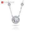 GIGAJEWE Collana Pandent Rotonda da 1 ct 6 5 mm EF Collana in Moissanite in Argento 925 Placcato Oro Bianco 18 Carati Regalo GMSN-017296r