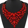 2020 Big Women Collier Femme Naszyjniki wisiorki niebieskie czerwone żółte róże oświadczenie Bijoux New Crystal Jewelry Choker Maxi Boho Vintage 245e