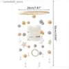 Mobiles# 1 Pc Baby Crib Mobile Rattle Windchime Wool Balls Beads Bed Bell Wind Chime Nursing Kids Room Hanging Decor Q231017