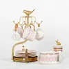 Kitchen Storage European Luxury Coffee Cup Saucer Holder Brass Rack Accessory Organizer Home Living Room Decor Shelf