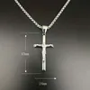 Stainless Steel Hip Hop Jewlery Jesus Cross Pendant Necklace Men Women Street Dance Rock Rapper Boys Accessories Gold Steel238S