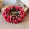 Dekorativa blommor Juleljus Garland Simulerat Berry Xmas Wreath Holder Mini Ring Wedding Party Dining Table Decorations 1 st