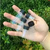 22 * 60 * 14mm 14 ml bouteilles en verre avec couvercle en plastique pots cadeaux vides transparents bouchon noir 100pcs / lotgood qté Tjdmb