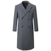 يمزج الصوف للرجال الرجال Xlong Double Breadted Cashmere Trench Coats Jackets Winter Business عرض 4x 231017