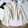 Women's Hoodies Sweatshirts S-3XL Simple Polo Collar Chic Double Zipper Cropped Top Coat All-Match Loose Cardigan Sweatshirts Fashion Clothes for Women 231010