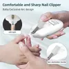 Nagelknipper CkeyiN 2 in 1 elektrische tondeuse voor kinderen Geluidsarme babytrimmer met LED-snelheid instelbaar polijstgereedschap manicureset 231017